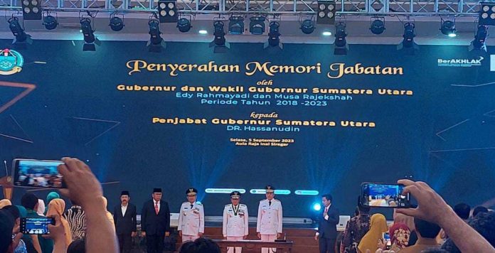 Sertijab Gubernur Sumut dan Wakil Gubernur Sumut periode 2018-2023.