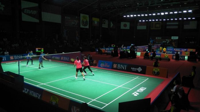 Suasana babak perempatfinal BNI Indonesia Masters di GOR PBSI Sumut