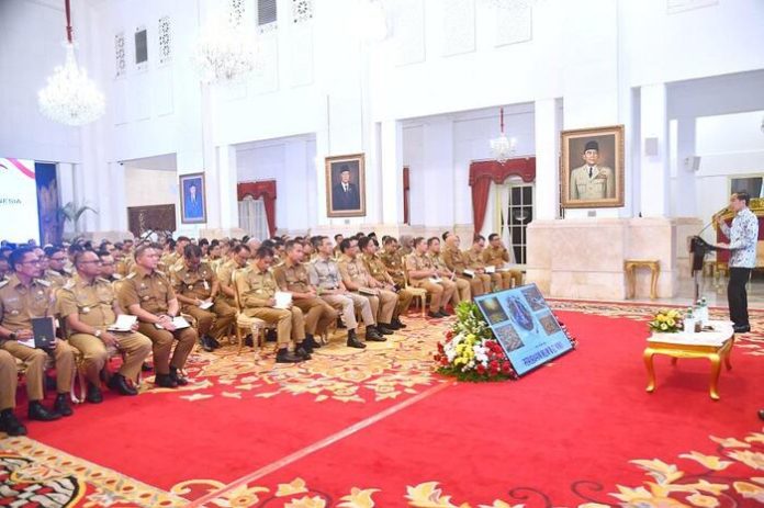 Pj Gubernur Sumut, Hassanudin bersama seluruh Kepala Daerah se-Indonesia hadir di Istana Negara, Jakarta. (f/ist/mistar)