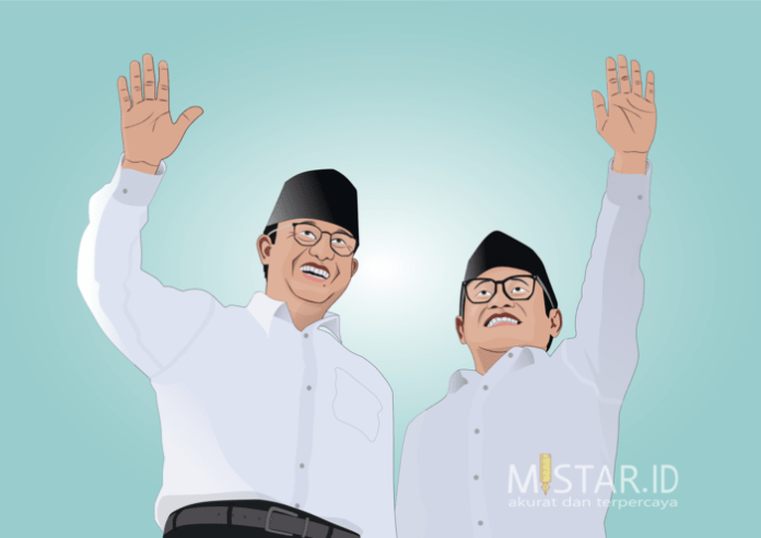 Ilustrasi pasangan Anies-Cak Imin (f:samuel/mistar)