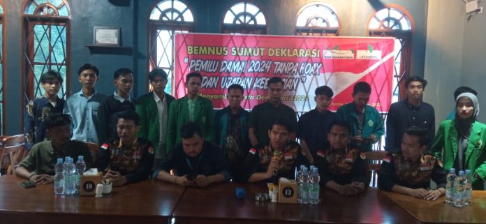 BEM Nusantara Sumut dan BEMSI Sumbagut Deklarasi Pemilu Damai, Tanpa Hoax dan Ujaran Kebencian