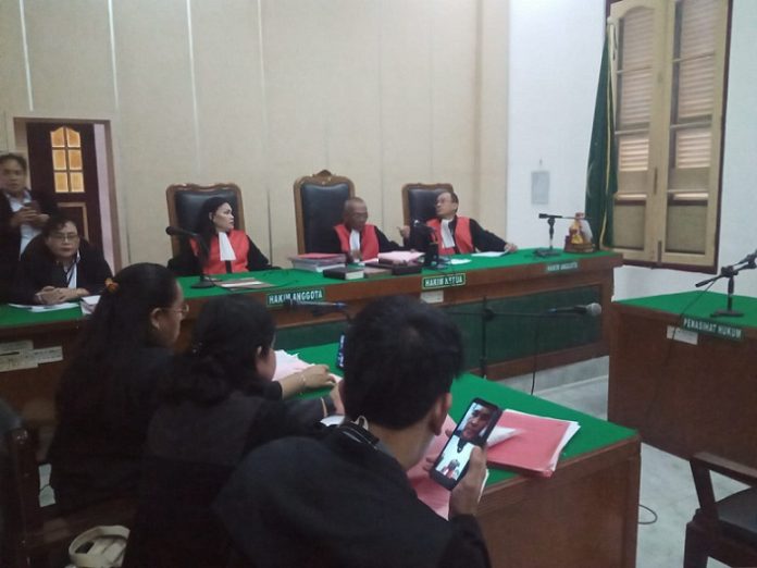 Terdakwa Imran Surbakti saat menjalani sidang secara online