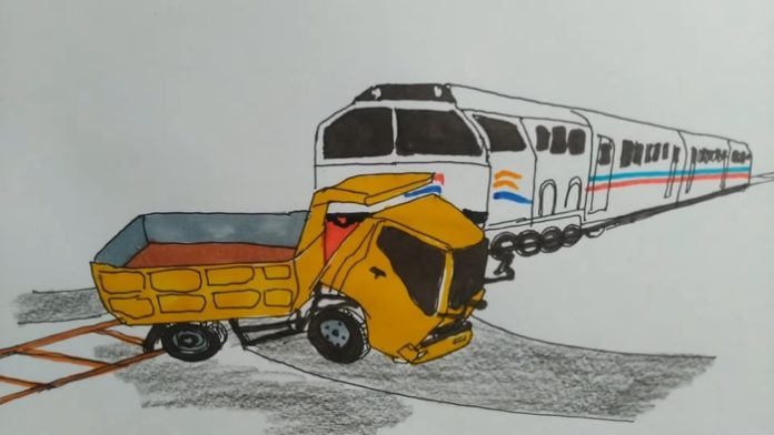 Ilustrasi truk ditabrak kereta api (f;ist/mistar)