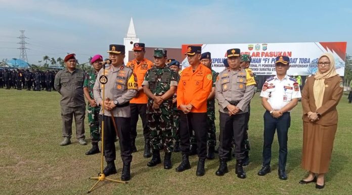 Kapolda Sumut Irjen Agung Setya Imam Efendi usai gelar pasukan Pengamanan F1 H2O Toba