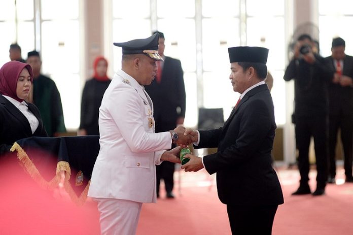 Pj. Gubernur Sumut Hassanudin melantik Pj. Bupati Langkat Faisal Hasrimy