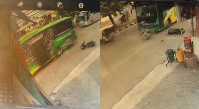 Rekaman CCTV Lakalantas bus Metro Deli di Jalan SM Raja mengakibatkan seorang tewas