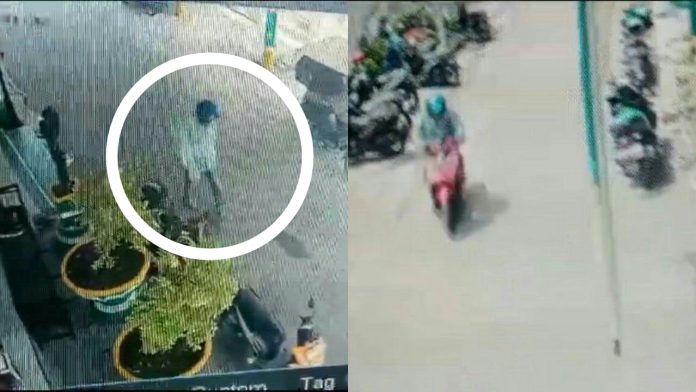 Rekaman CCTV aksi pelaku curanmor di Masjid Al-Mukhlisin Jalan Sutrisno