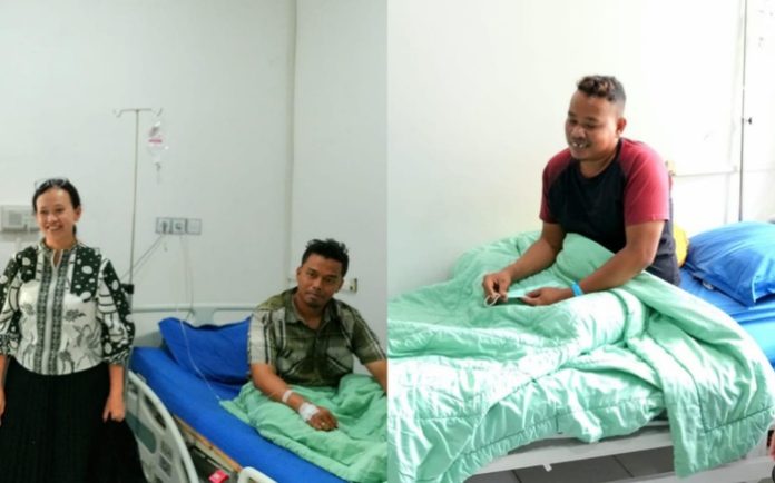 Kedua personel Polri yang digebukin saat nyamar jadi pembeli narkoba di Medan Sunggal dirawat di rumah sakit (f:ist/mistar)