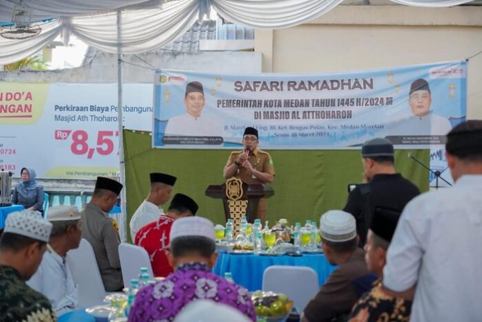 Wakil Wali Kota Medan, H Aulia Rachman saat menghadiri Safari Ramadhan Pemko Medan di Masjid At Atthoharoh Marelan (f:ist/mistar)