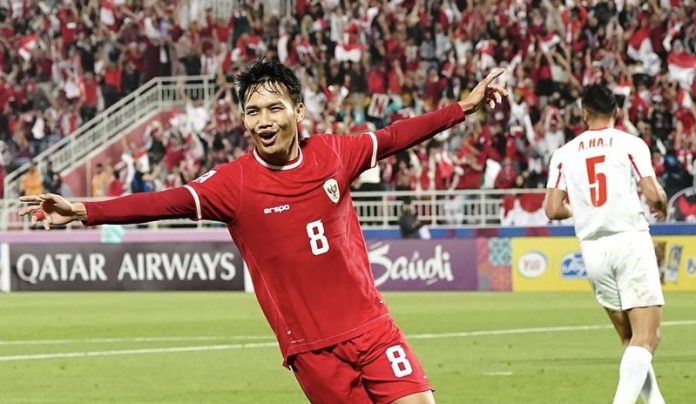 Timnas Indonesia menaklukkan Yordania dan memastikan diri masuk ke babak perempat final Piala Asia (f:antara/mistar)