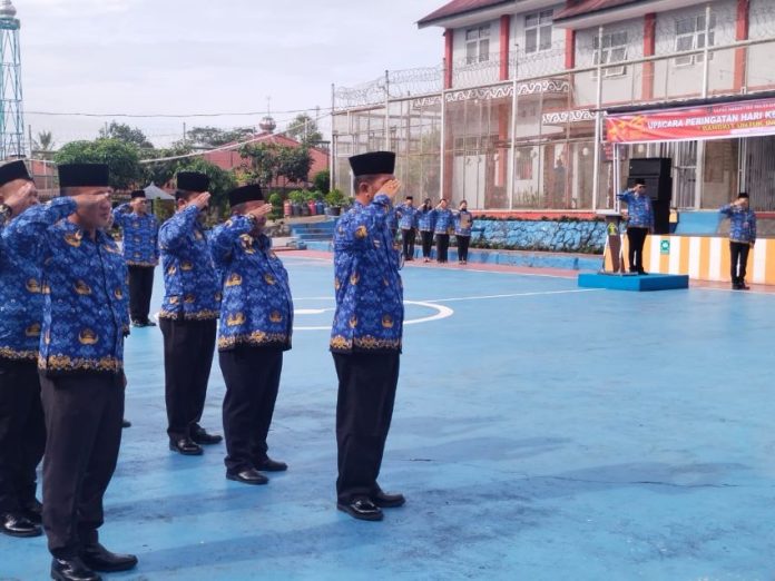 Upacara Harkitnas di Lapas Narkotika Kelas IIA Pematangsiantar