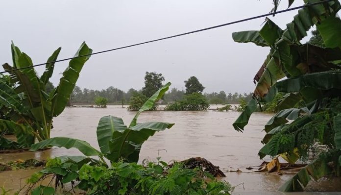 Banjir dengan ketinggian air mencapai tiga meter disertai tanah longsor di Kabupaten Luwu, Sulawesi Selatan (f:antara/mistar)