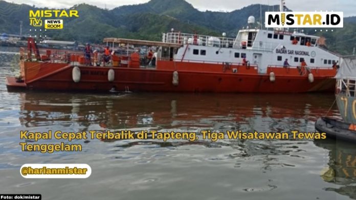 Kapal Cepat Terbalik di Tapteng, Tiga Wisatawan Tewas Tenggelam