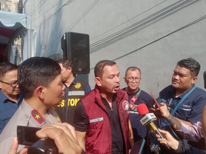 Direktur Tindak Pidana Narkoba Bareskrim Polri, Brigjen Mukti Juharsa saat menggelar konferensi pers di Medan (f: matius/mistar)