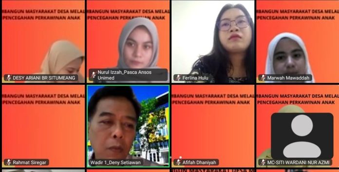 Webinar online Membangun desa melalui pencegahan perkawinan anak (f:dinda/mistar)