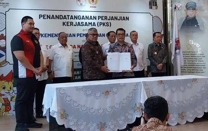 Menpora resmi menandatangani anggaran PON Aceh-Sumut 2024 (f:ist/mistar)