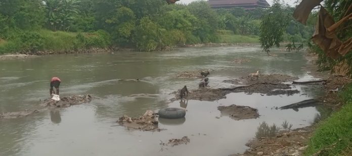 Kondisi Sungai Padang saat debit air surut. (f:nazli/mistar).