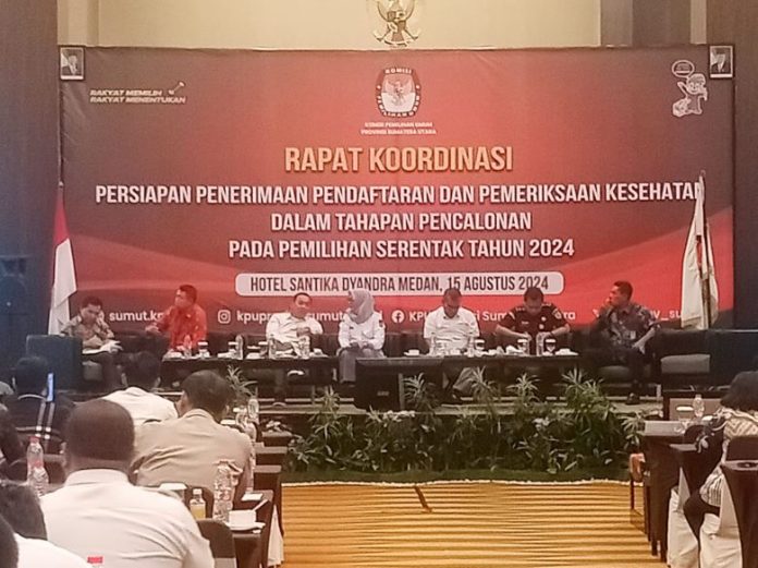 Rakor Persiapan Penerimaan Pendaftaran dan Pemeriksaan Kesehatan dalam Tahapan Pencalonan pada Pilkada 2024