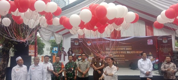 KPU Kota Medan saat menggelar Deklarasi Kampanye Damai