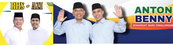 Dua Paslon bupati-wakil bupati Simalungun (f:ist/mistar)