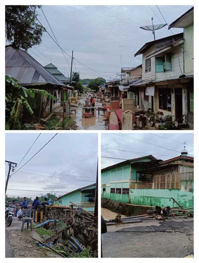 Situasi rumah warga pasca dilanda banjir di Serbelawan, Kecamatan Dolok Batu Nanggar, Simalungun.