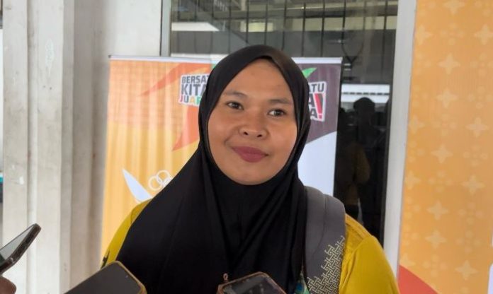 Pelatih Hockey Indoor Putra Sumut, Nurhayati saat ditemui awak media.