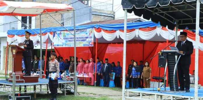 Kapolres Samosir, AKBP Yogi Hardiman memimpin upacara peringatan hari kesaktian Pancasila