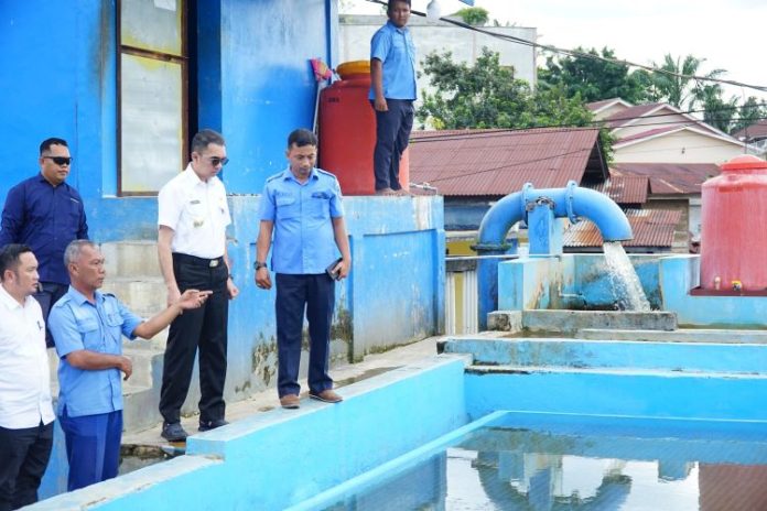 PJS Bupati Labuhanbatu tinjau tanduan air Pudam Tirta Bina.