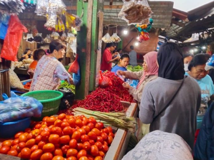 Pedagang cabai di Pasar Dwikora Siantar