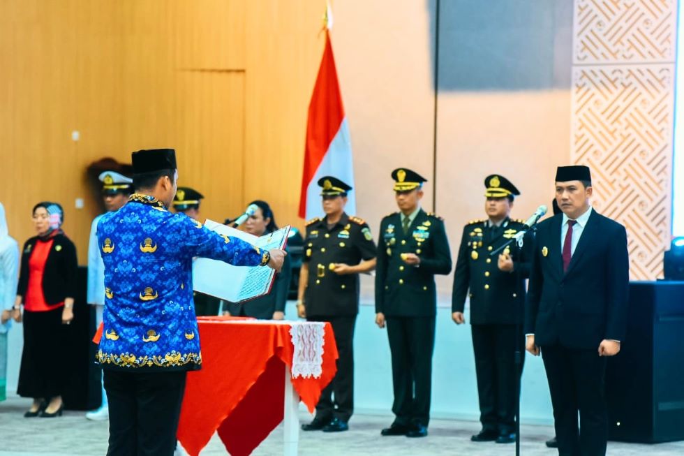 Pj. Bupati Batubara Heri Wahyudi Marpaung selaku inspektur upacara peringatan Hapsak Pancasila