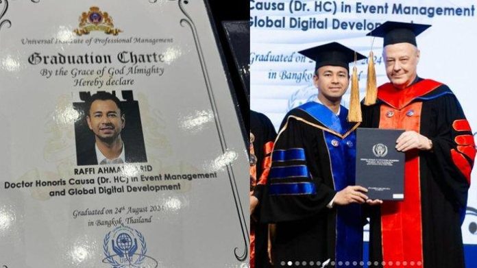 Raffi ahmad dapat gelar doktor