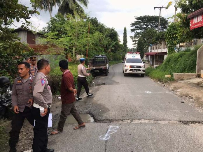 Unit Gakkum Satuan Lalulintas olah TKP.