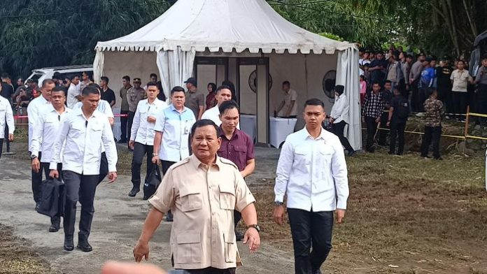 Prabowo sampai di lokasi TPS