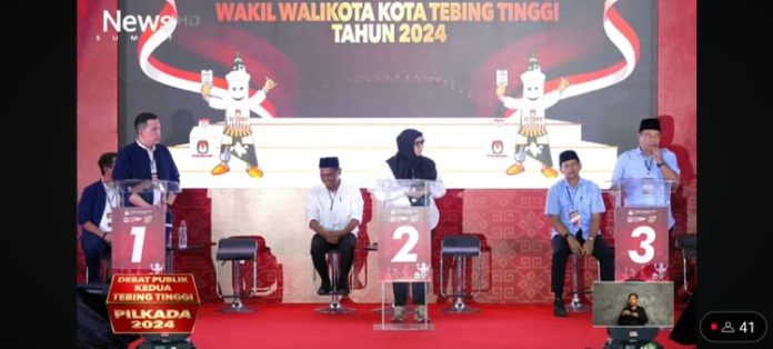 Screenshoot youtube debat publik kedua pasangan calon (paslon) Wali Kota dan Wakil Wali Kota Tebing Tinggi Tahun 2024.