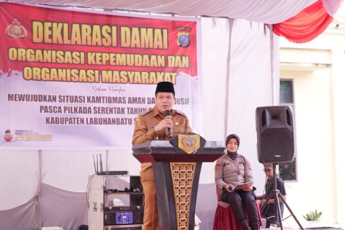 Wabup mengajak masyarakat kembali bersatu usai Pilkada (f:oel/mistar)