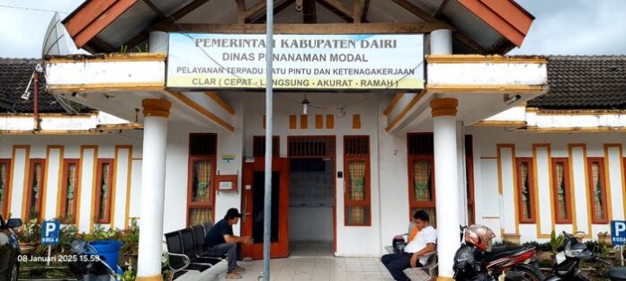 Kantor DMPTSPK Dairi di Jalan Palapa Sidikalang (f:manru/mistar)