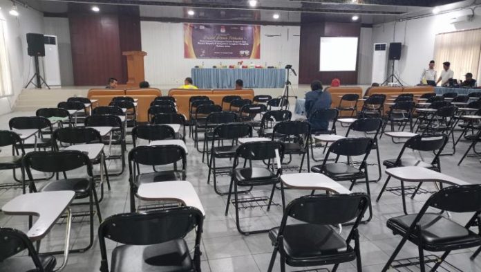 Ruang rapat pleno terbuka penetapan paslon terpilih di Aula Pegnasos Langkat.