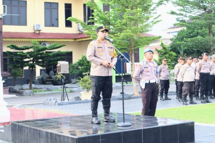 Kapolres Batu Bara AKBP Taufiq Hidayat Thayeb pimpin Apel KRYD antisipasi 3C.